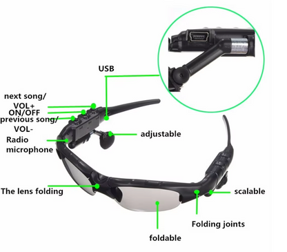 LENTES DE SOL CON AUDIFONOS INALÁMBRICO